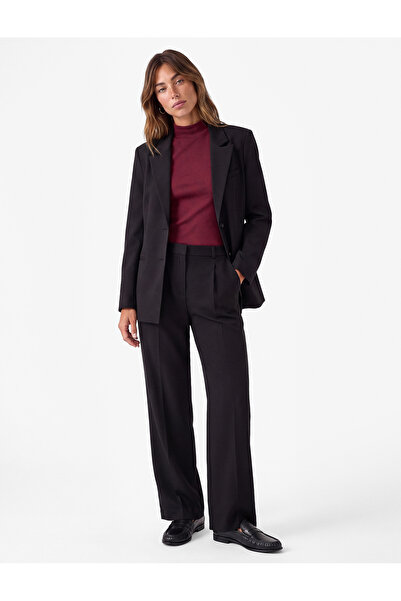Koton Regular Fit Fleto Double Pocket Long Sleeve Wide Collar Blazer Jacket