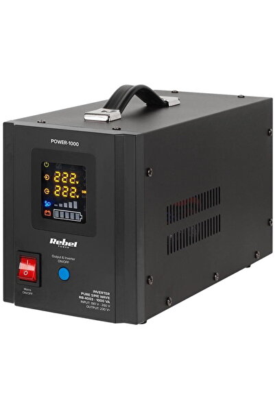 Rebel UPS Thermal Power Station RB-4003, Pure Sine, 1000 VA, 700 W, 12 V, Black
