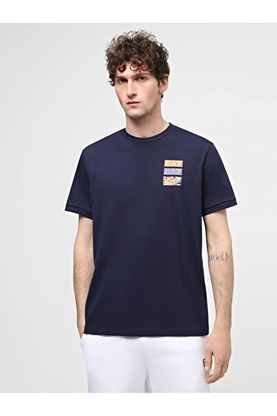 EA7 Bisiklet Yaka Lacivert Erkek T-Shirt 3DPT12PJ7BZ