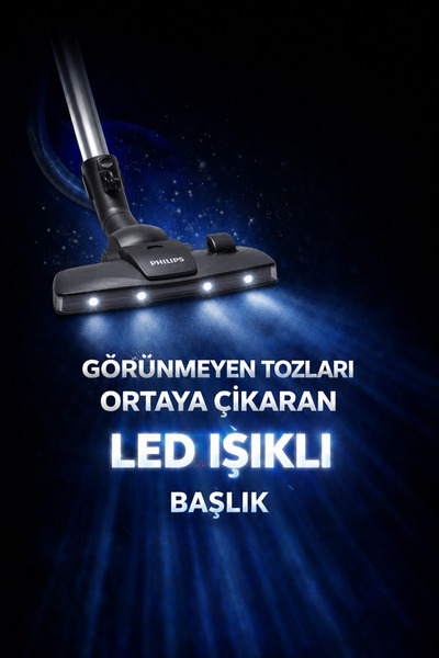 Philips Yeni Nesil Led Işıklı Başlık İle Kusursuz Temizlik 4000 serisi Toz Torbasız Süpürge