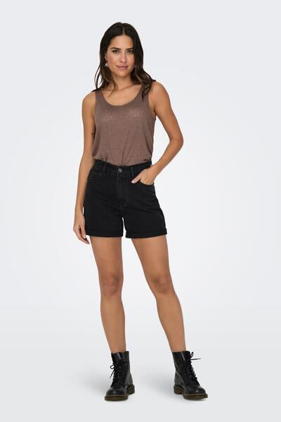 ONLY Onlvega Hw Mom Denim Women's Shorts, High-Waisted.