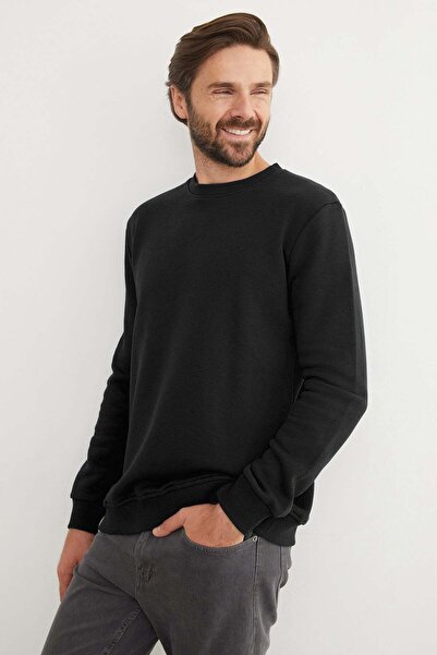 Fulla Moda 3 İplik Basic Bisiklet Yaka Sweatshirt