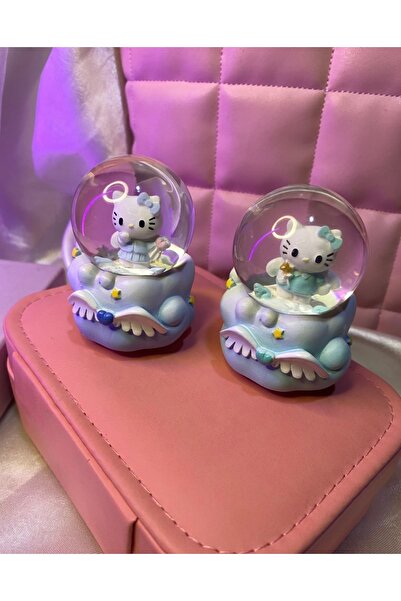 Hello Kitty Kar Küresi (IŞIKSIZ) , Yılbaşı Konsept Hediyelik Lila Veya Pudra Pembesi