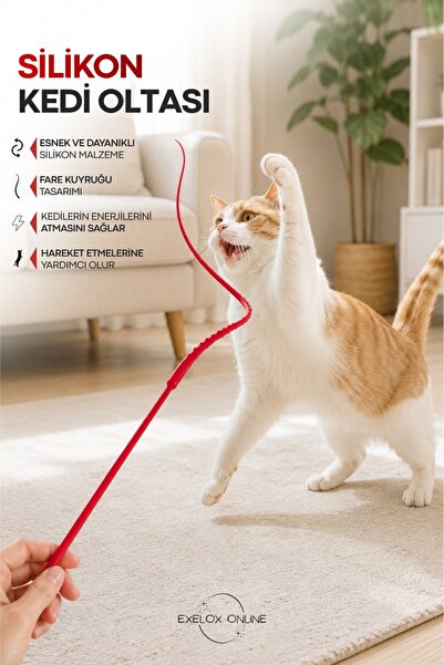 Exelox Delirten Çubuk Pati Çeker Silikon Kedi Oltası