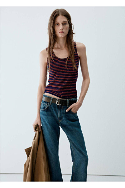 MANGO Woman Lurex striped top