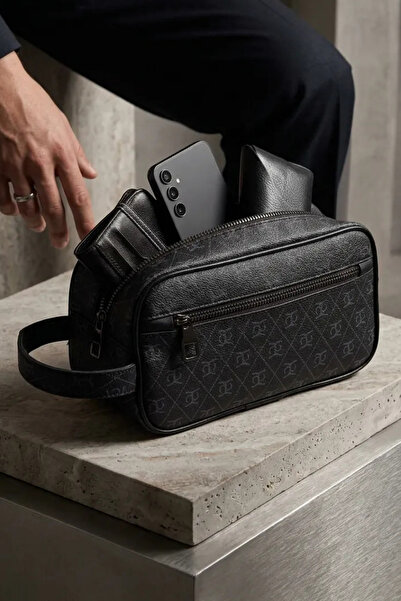 Adelina Bags Τσάντα ταξιδιού χαρτοφυλακίου με μαύρο σχέδιο Τσάντα τσάντας