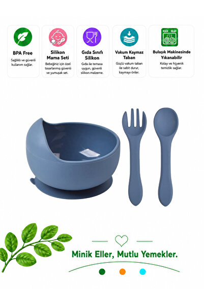 jojobebek Vacuum Silicone Baby Bowl, Six Vacuum Baby Bowl, Silicone Spoon-for...