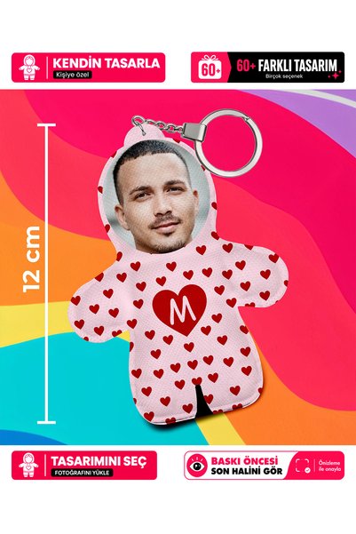 Motto Gift Sevgiliye Özel Harfli Ve Fotoğraflı Esprili Hediye Peluş Anahtarlı...