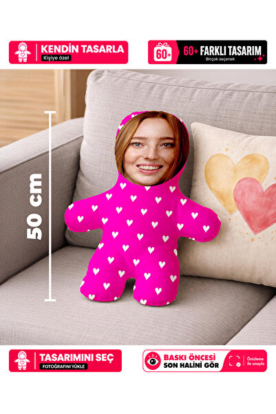Motto Gift Sevgiliye Sürpriz Hediye Özel Fotoğraflı Aşkım Peluş Oyuncak Yastı...