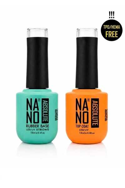 PİRAYE AKSESUAR Kalıcı Oje • Nano Top Coat 15 ml • Rubber Base 2'li Set • Ant...