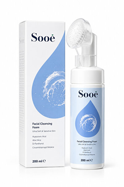 Sooê Fırça Başlıklı Yüz Temizleme Köpüğü 200 ml – Ultra Yumuşak, Hassas Ciltler İçin