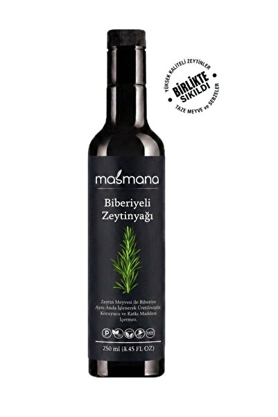 Biberiye Çeşnili Natürel Sızma Zeytinyağı 250 ml | Soğuk Sıkım | Birlikte İşlenmiş