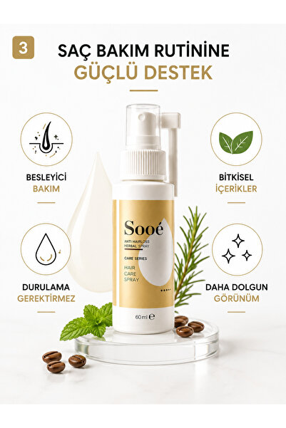 Sooê Saç Dökülmesine Karşı Serum Sprey - Anti Hair Loss Lotion 60ML