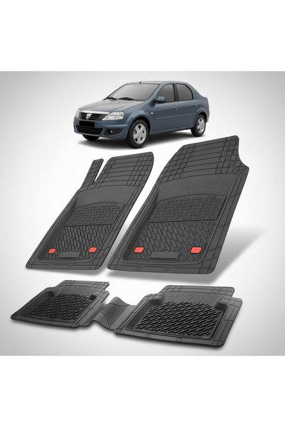 TEAMCAR Tray Type Mats Compatible with Dacia Logan 2008-2012, Black