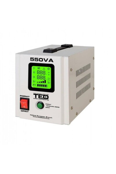 TED Electric UPS για κεντρική θέρμανση, 550VA 300W, οθόνη LCD, καθαρό ημιτονο...