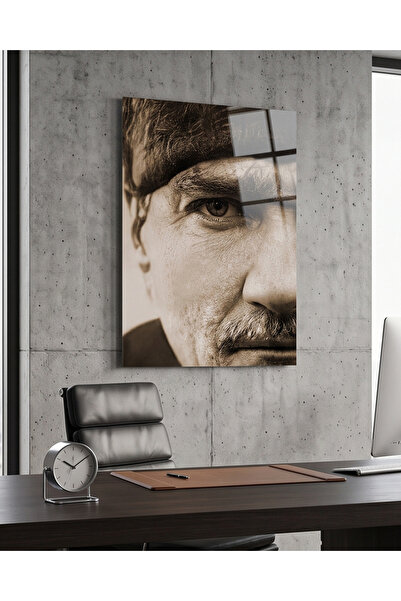 FavloArt Atatürk Portre Pleksi Tablo – Modern Ofis ve Ev duvar dekoru