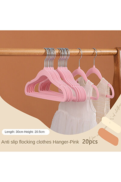 choice2 Pink 20Pcs 10/20Pcs Plastic Flocked Hangers, Children's Hangers, Non-...