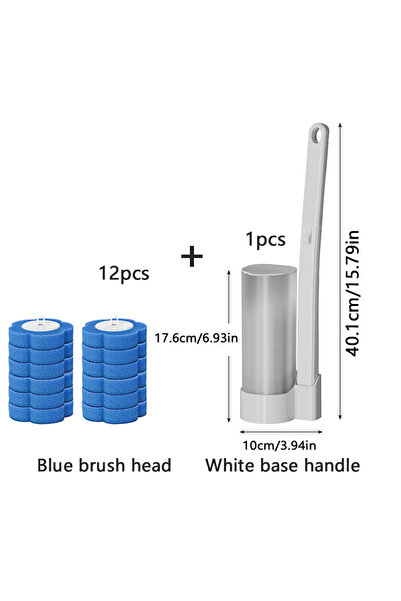 Choice Base 12 Brush Heads Disposable Toilet Brush Set, No-Clean Required, Co...