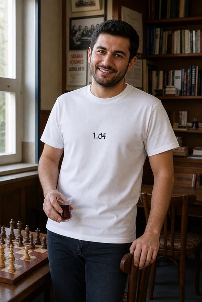 Satranç Medya 1.D4 Chess T-Shirt