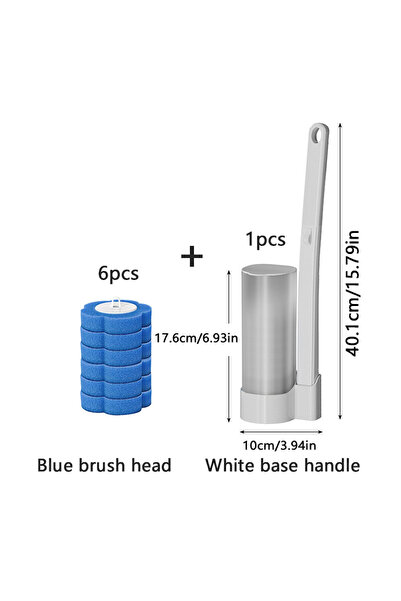 Choice Base 6 Brush Heads Disposable Toilet Brush Set, No-Clean Required, Com...