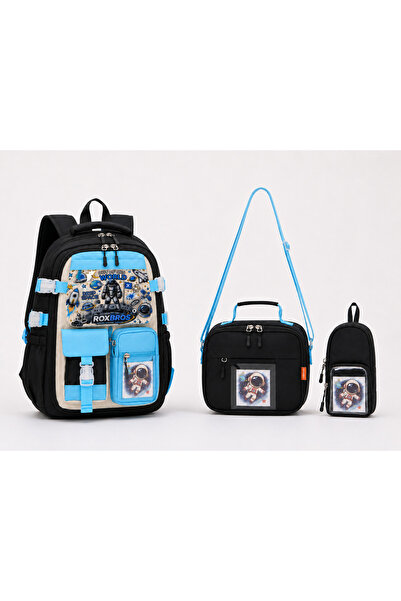 Roxbros Korean Style Astronaut Patterned Primary School Backpack Thermal Lunc...