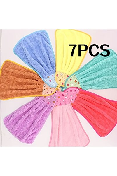 Choice 7PCS 7Pcs Hand Towels Microfiber Towels Hooked Towels Kitchen Bathroom...