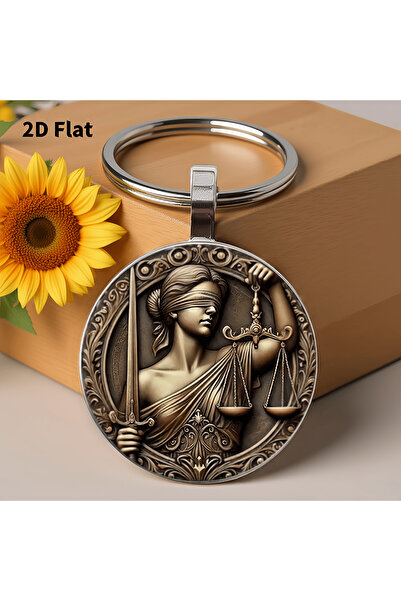 Choice 1pc Lady Justice Keychain, Blindfolded Goddess with Scales of Justice ...