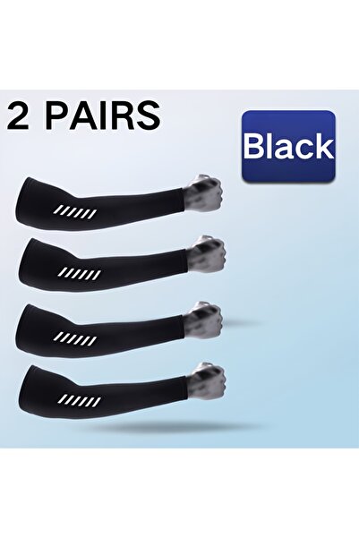 Choice6 L 2 pairs black 2Pairs Ice Silk Sleeves Breathable UV Protection Cool...