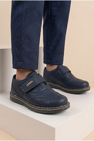 İmerShoes Pantofi clasici cu velcro pentru băieți, albastru marin, pantofi pentru circumcizie 06
