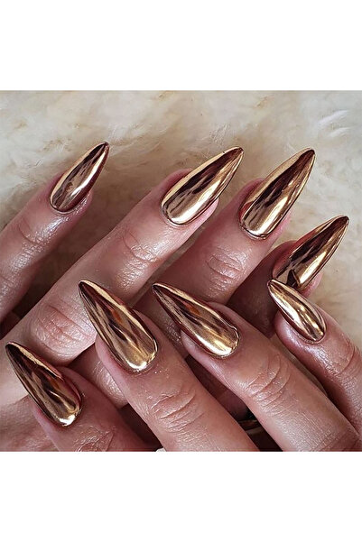 Choice 1038 24pc/set Medium almond fake nails metallic mirror red black purpl...