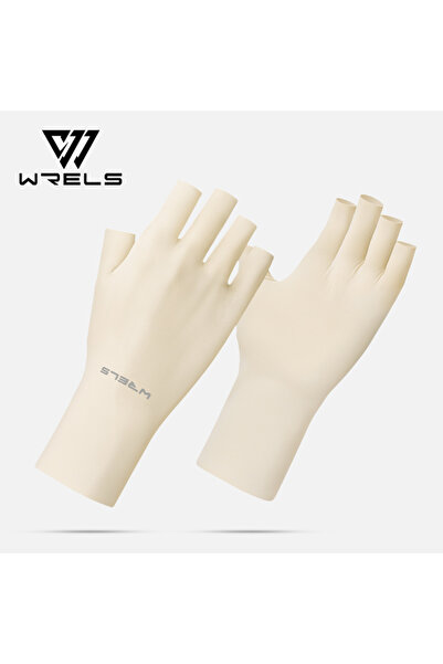 Choice3 Apricot WRELS Half Finger Sunscreen Gloves Casual Elastic Nail Art An...