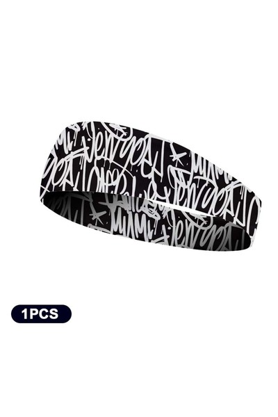 Choice black Sports Hairband Breathable Non-slip Running Cycling Wide Sweatba...