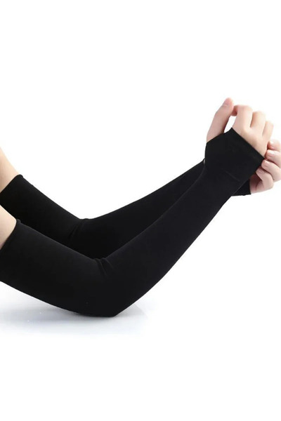 choice2 black Ice Silk Sleeve Sunscreen Cuff Arm Sleeves Uv Sun Sunburn Prote...