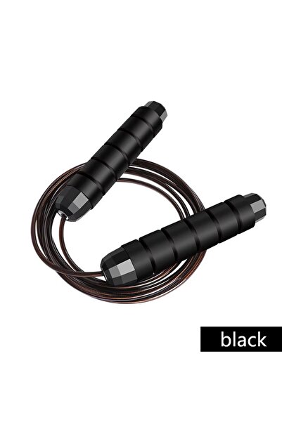 Choice1 Black Jump Rope Steel Wire Skipping Exercise Adjustable Jumping Fitne...
