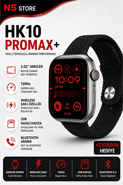 NS Store HK10 Pro Max Akıllı Saat | 2.02" AMOLED Ekran | ChatGPT Destekli | S...
