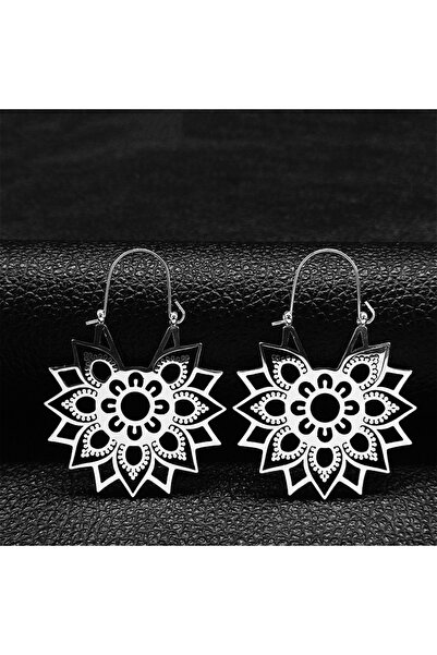 Choice A SR Trendy Yoga Lotus Flower Earrings Stainless Steel Gold Color Hoop...