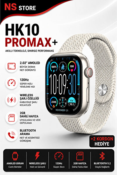 NS Store HK10 Pro Max Akıllı Saat | 2.02" AMOLED Ekran | ChatGPT Destekli | S...
