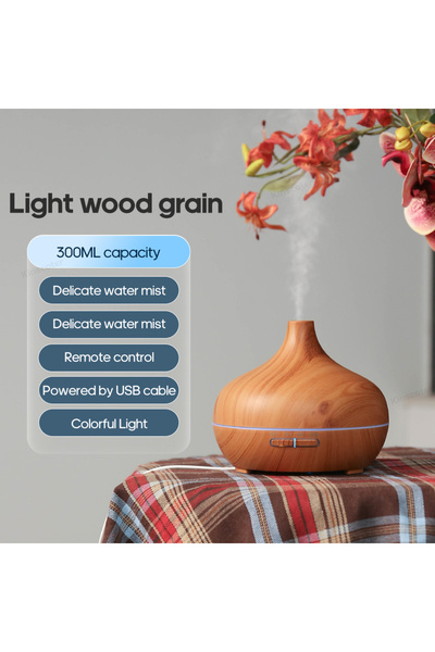 choice2 Light Wood Grain Wood Grain Aromatherapy Diffuser USB Humidifier Desk...