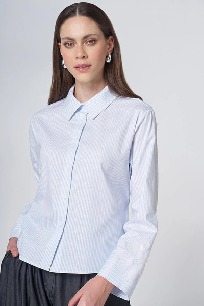 KYR Cotton Blouse with Rope Belt Blue