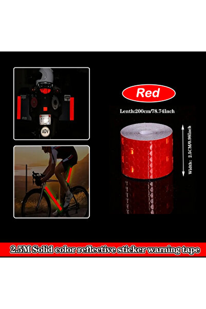 Choice5 Red 2.5CMx2M 2.5cmx2/5/9M Reflective Car Stickers Outdoor Waterproof ...
