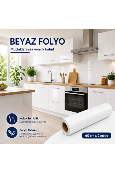 BLACK MASTER Self-Adhesive White Furniture Covering Film – Glossy Pvc Decorat...