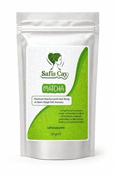 Safiş Çay Safiş Premium Matcha Tozu 50 gr | Canlı Yeşil Renk, Kremsi İçim ve Doğal Lezzeti