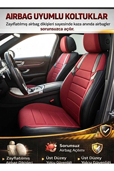 Mevas Monza Kırmızı Serisi Audi A6 Koltuk Kılıfı TAM SET