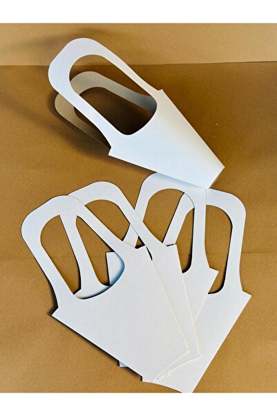 Orbak Kağıt 10 Bouquets and Cobalt White Luxury Paper Bags with Gray Interior...