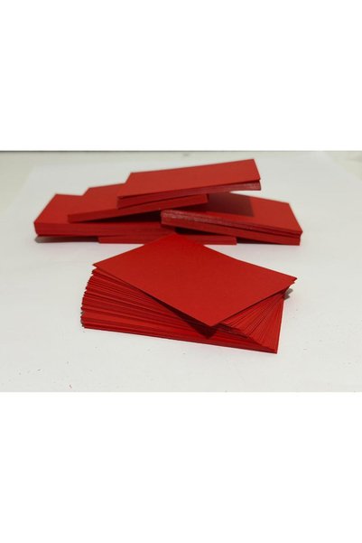 Orbak Kağıt Red Blank Word Cards Label 5X8Cm 100 Pieces Blank Card Blank Business Card