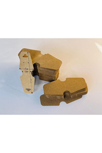 Orbak Kağıt 100 Adet Kraft Takı Kartı 12.2×5x3 cm – Küpe Kolye Bileklik Sunum...