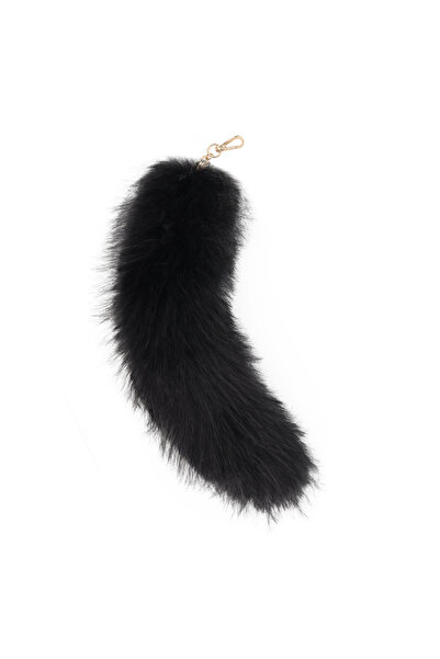 Choice4 one size Black Faux Fur Keychain Animal Tail Furry Cat Fox Wolf Tail ...