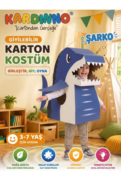 Kardinno Şarko Educational Toy Cardboard Wearable Children's Costume Activity...