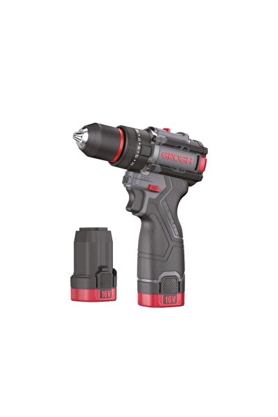 Grogh Kömürsüz Motorlu Şarjlı Darbeli Matkap 16V 2Ah GRX1634-2 BMC | Çift Vit...