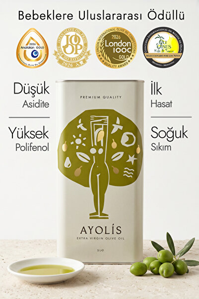 Ayolis Premium Anne Bebek Çocuk Zeytinyağı 5 Lt Ödüllü Ilk Hasat Soğuk Sıkım ...